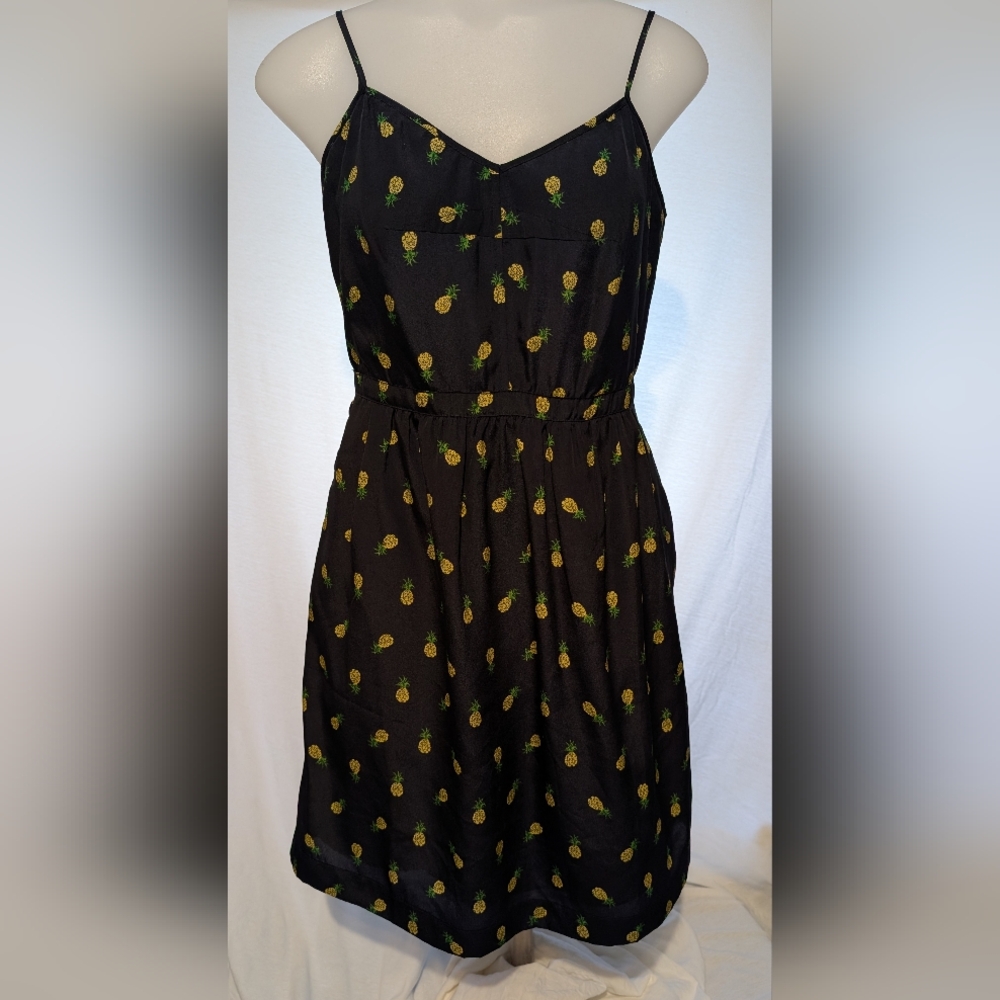 J. Crew Navy Dress with Yellow Accents
